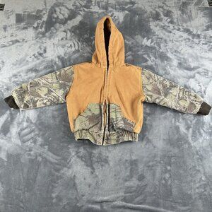Outdoor Habitat Camoflauge Jacket 3T Baby Youth Camo Brown Canvas Hoodie Boys